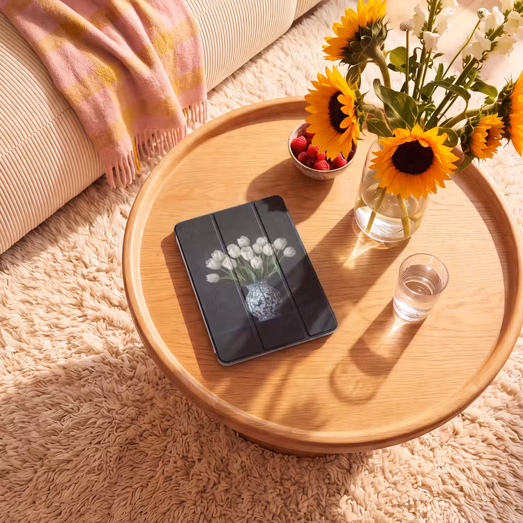 iPad-Hülle - Weiß - Blumen - Tulpen - Vase — 2