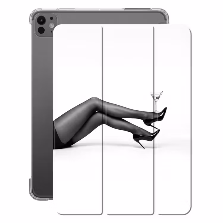 iPad-Hülle - Beine - Absätze - Glas - Schwarz - Weiß - Verspielt — 1