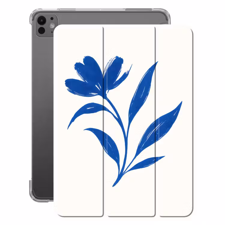 iPad-Hülle - Blume - Blütenblätter - Minimalistisch - Blau — 1