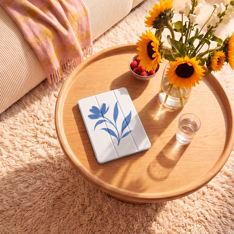 iPad-Hülle - Blume - Blütenblätter - Minimalistisch - Blau — 2