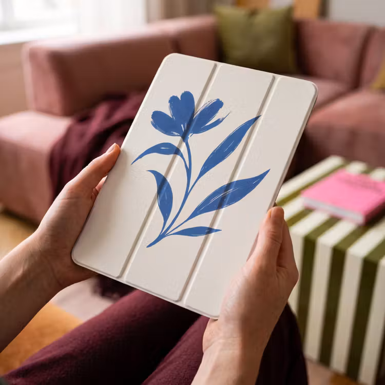 iPad-Hülle - Blume - Blütenblätter - Minimalistisch - Blau — 4