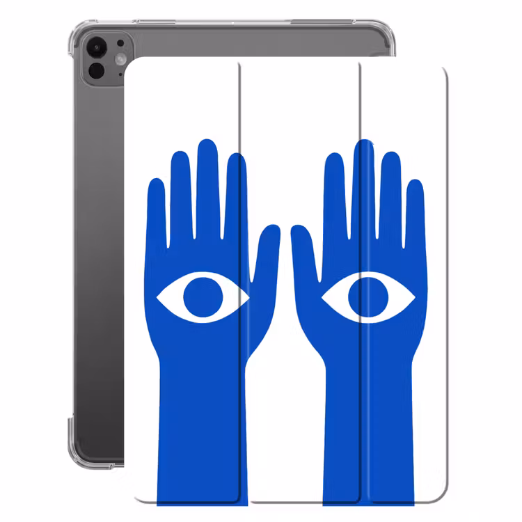 iPad-Hülle - Hände - Zwei - Augen - Blau — 1
