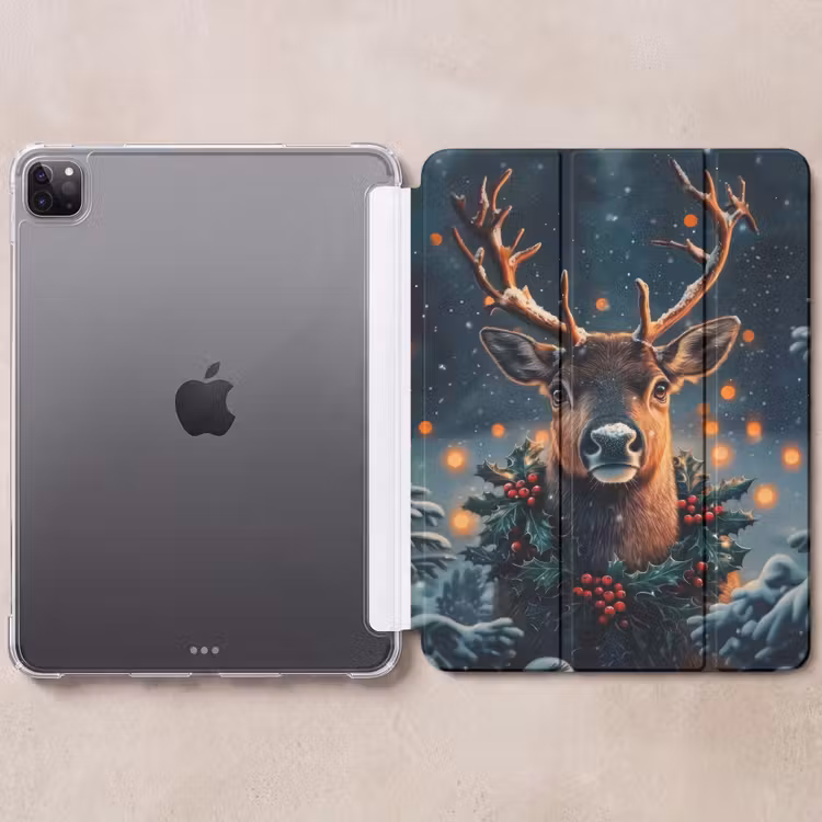 iPad-Hülle - Hirsch - Weihnachten - Winter - Schnee - Weihnachtskranz — 6