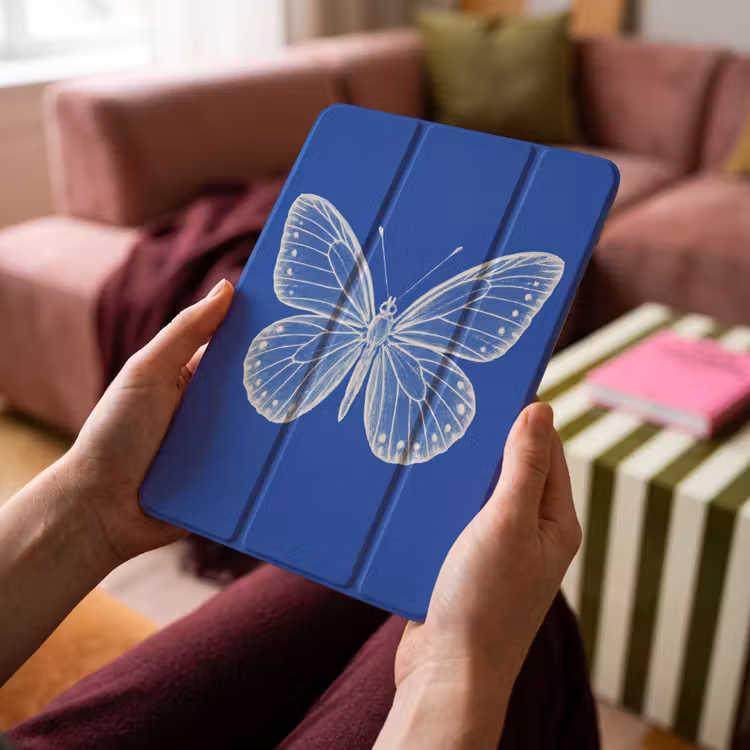 iPad-Hülle - Schmetterling - Weiß - Gepunktet — 4