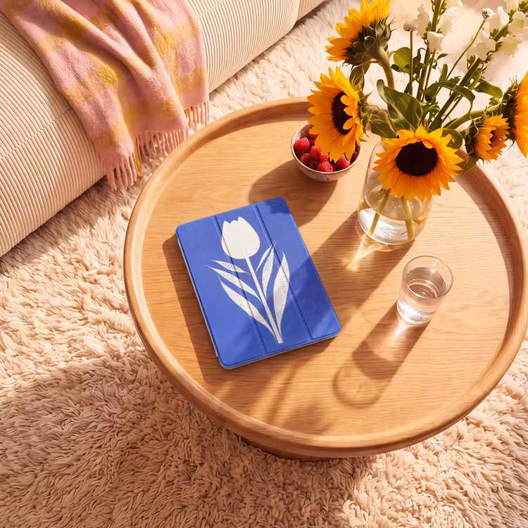iPad-Hülle - Tulpe - Minimalistisch - Blätter - Weiß — 2