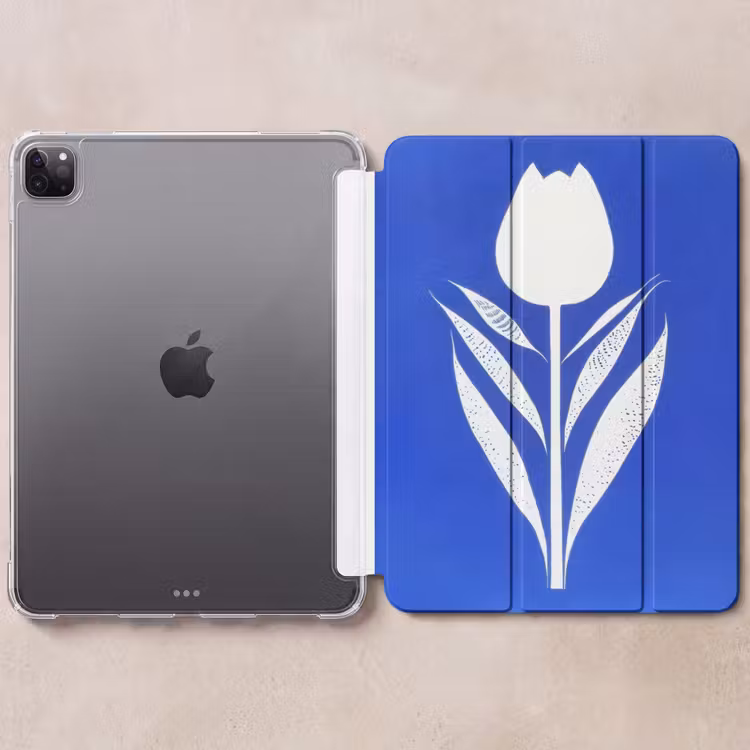 iPad-Hülle - Tulpe - Minimalistisch - Blätter - Weiß — 6