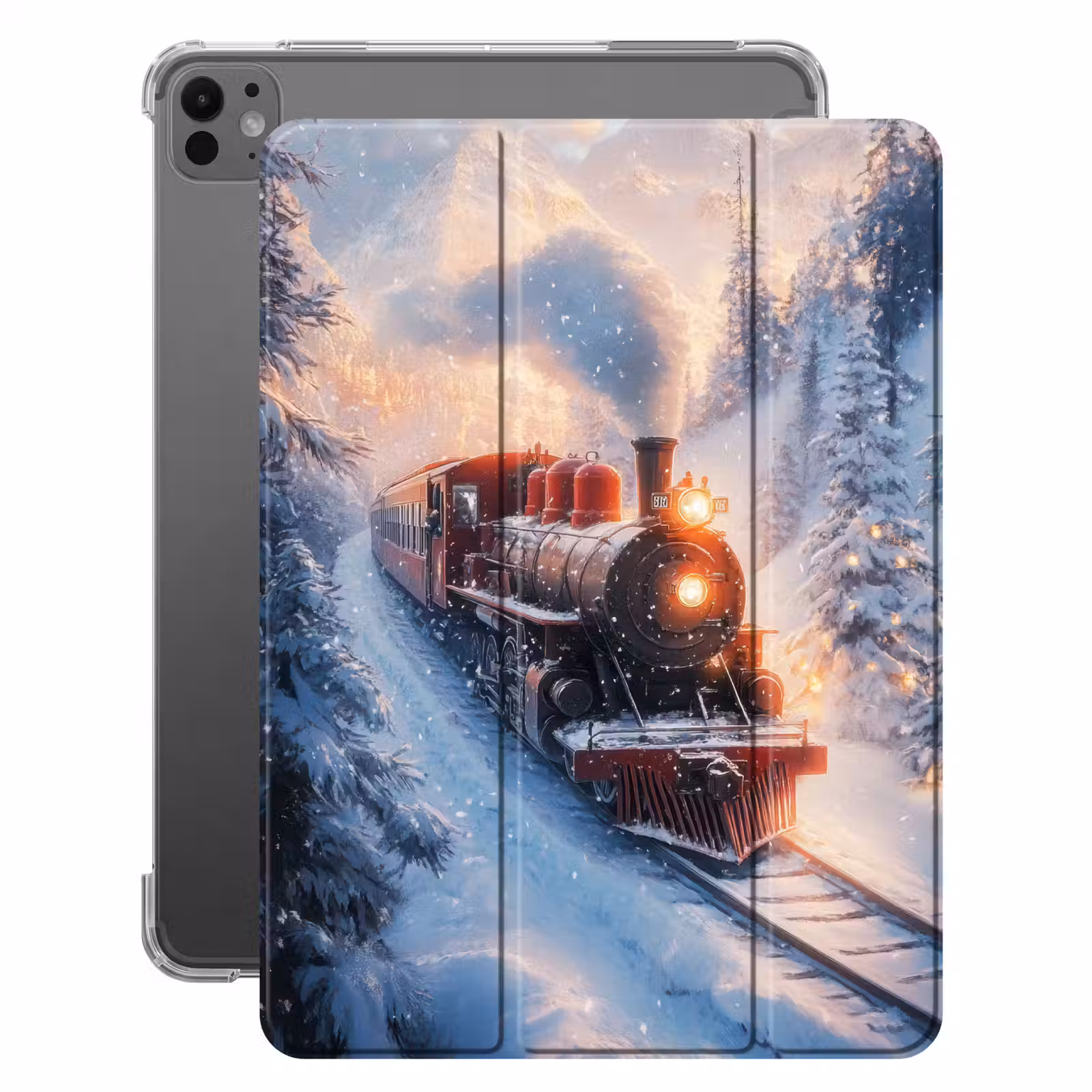 iPad-Hülle - Weihnachtszug - Schnee - Winter - Weihnachten — 1