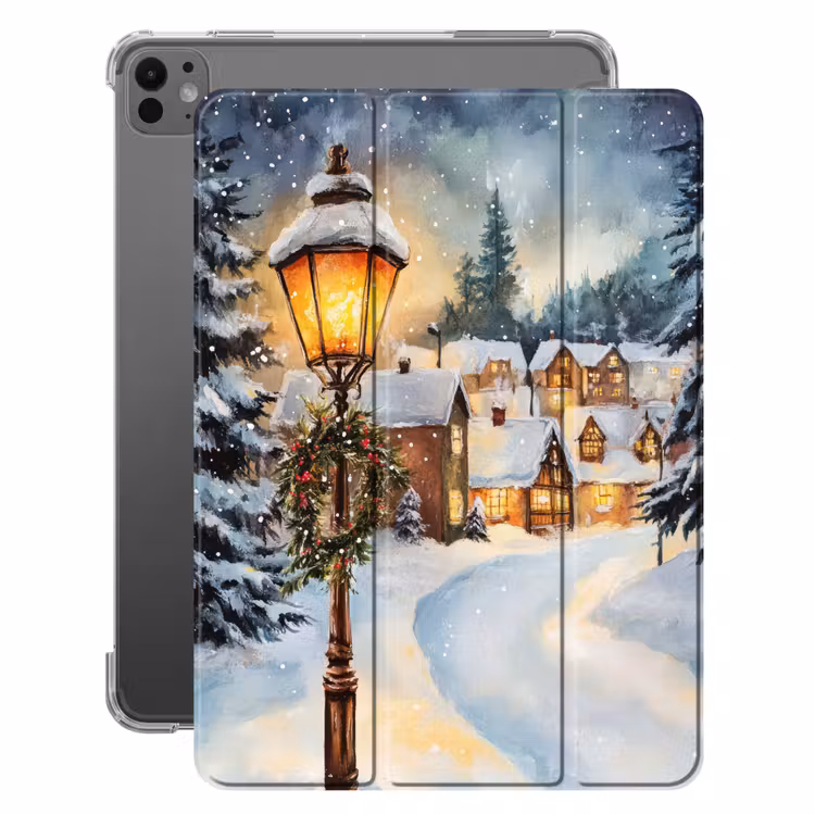 iPad-Hülle - Weihnachtsdorf - Häuser - Schnee - Weihnachten — 1