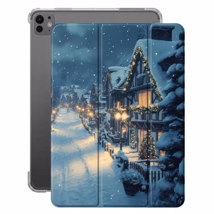 iPad-Hülle - Weihnachtsdorf - Weihnachten - Schnee - Winter — 1