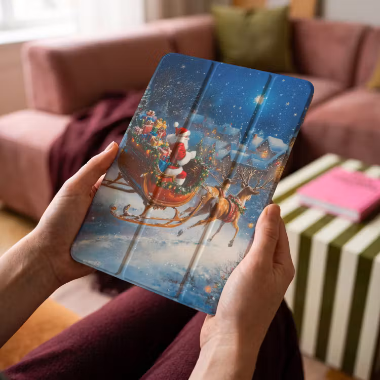 iPad-Hülle - Weihnachtsmann - Rentier - Weihnachten - Schnee — 4