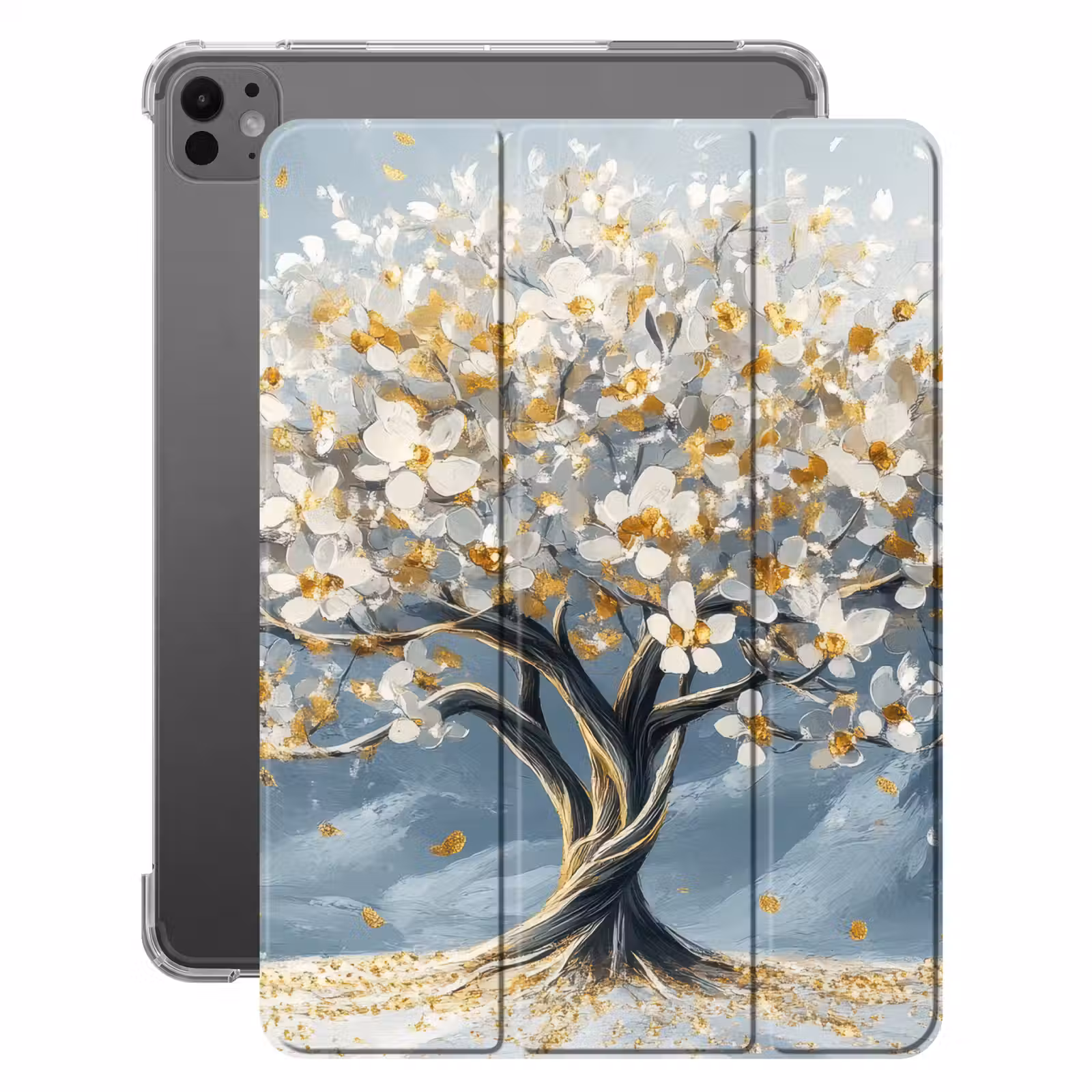 iPad-Hülle - Baum - Winter - Baum des Lebens - Modern - Gold — 1