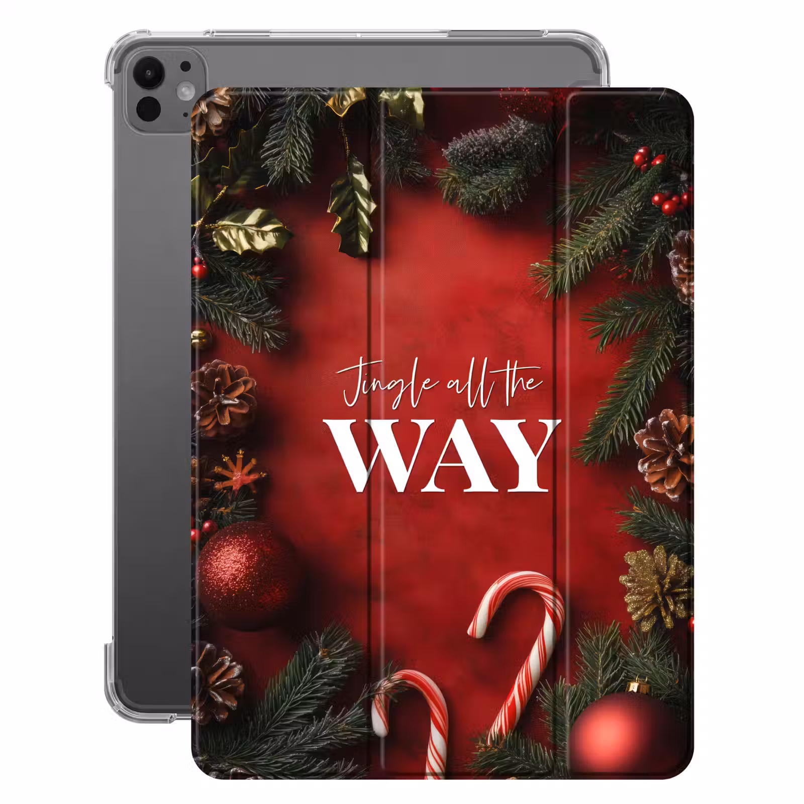iPad-Hülle - Weihnachten - Zitat - Rot - Weihnachtskugeln — 1