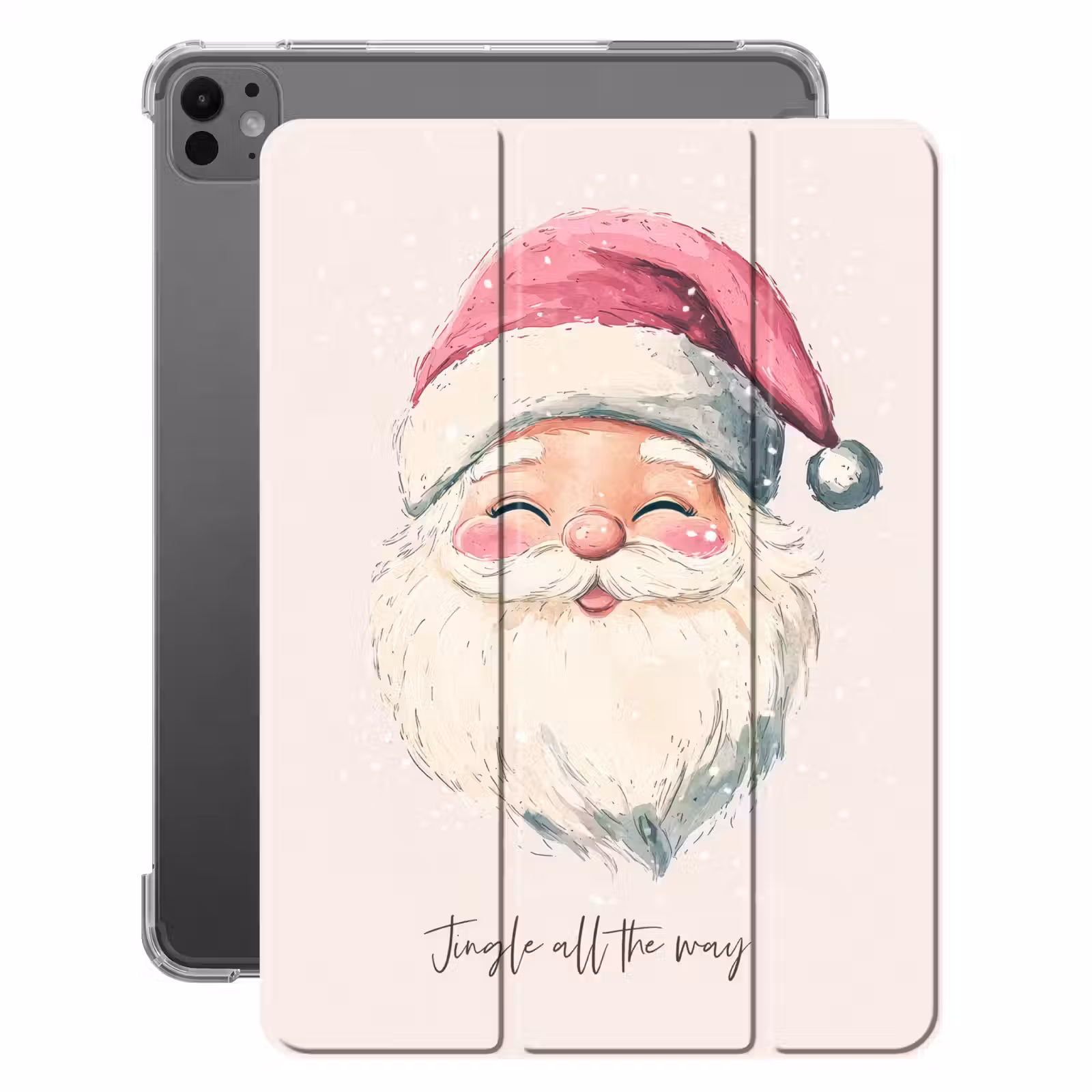 iPad-Hülle - Weihnachtsmann - Weihnachten - Zitat - Beige — 1