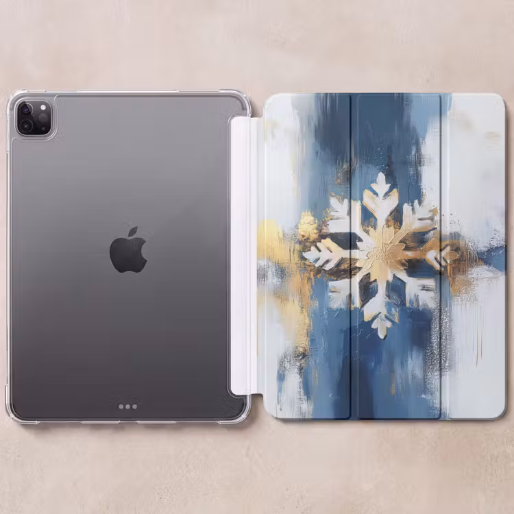 iPad-Hülle - Abstrakt - Winter - Schneeflocke - Schnee - Gold — 6