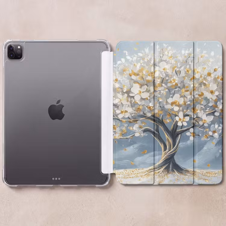 iPad-Hülle - Baum - Winter - Baum des Lebens - Modern - Gold — 6
