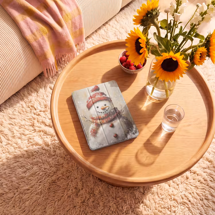 iPad-Hülle - Schneemann - Winter - Schnee - Beige — 2