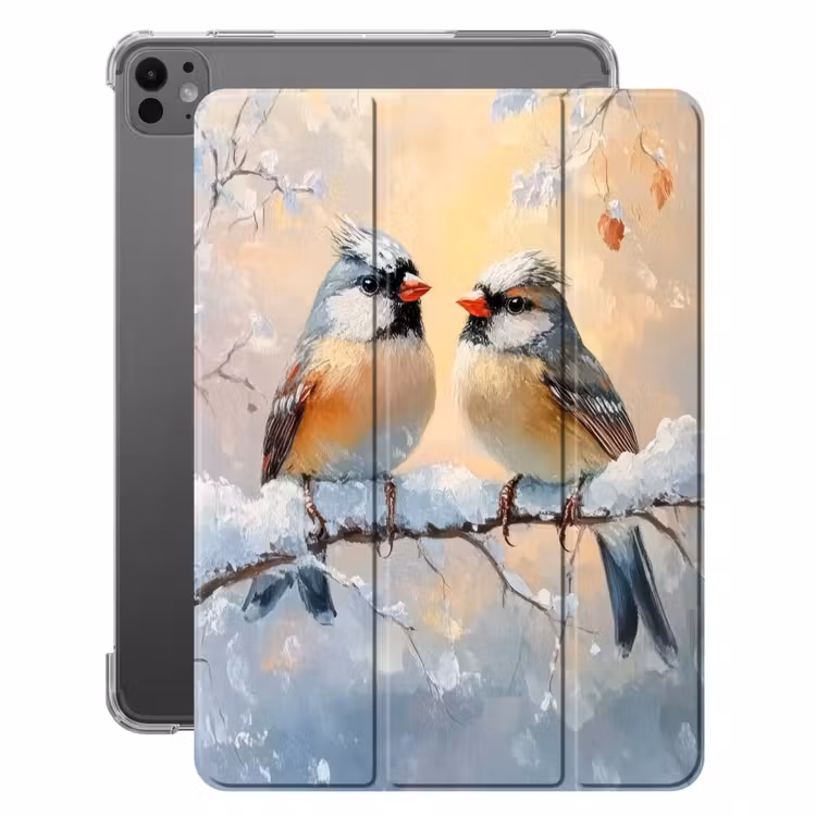 iPad-Hülle - Vögel - Zweig - Winter - Schnee — 1