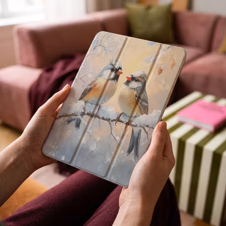 iPad-Hülle - Vögel - Zweig - Winter - Schnee — 4