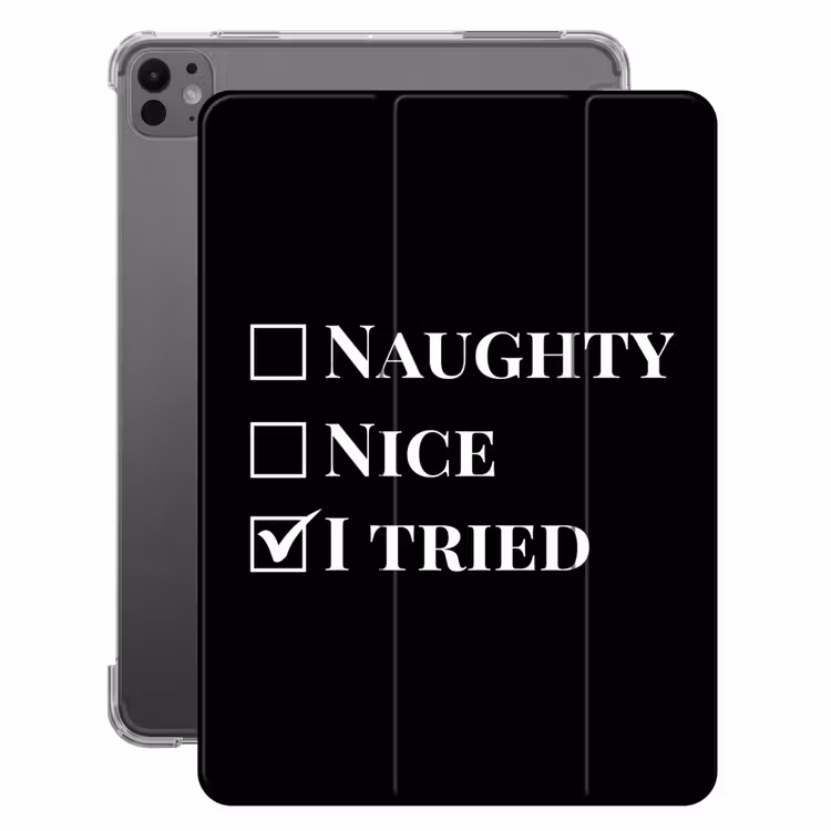 iPad-Hülle - Weihnachten - Schwarz - Weiß - Zitat - Lustig — 1