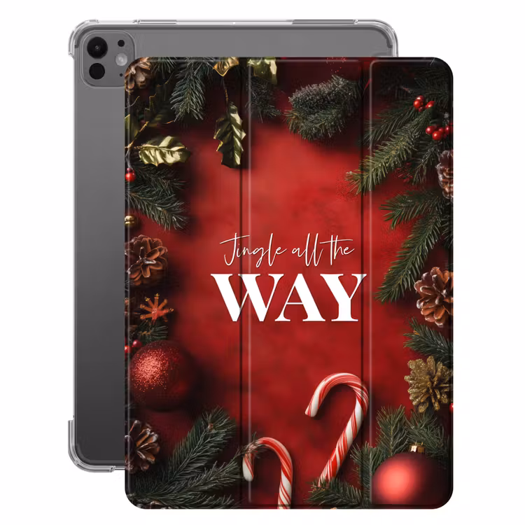 iPad-Hülle - Weihnachten - Zitat - Rot - Weihnachtskugeln — 1