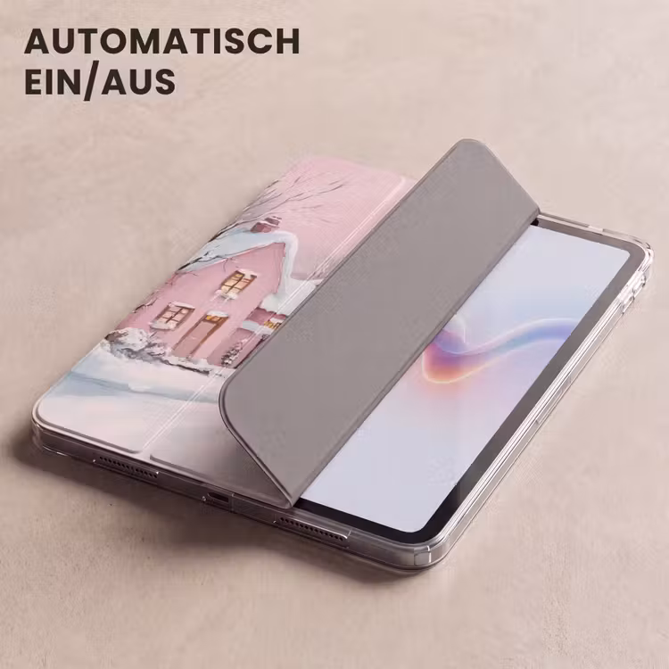 iPad-Hülle - Weihnachtsdorf - Rosa - Winter - Schnee - Häuser — 5