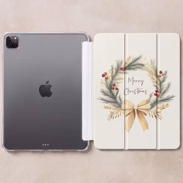 iPad-Hülle - Weihnachtskranz - Weihnachten - Gold - Beige — 6