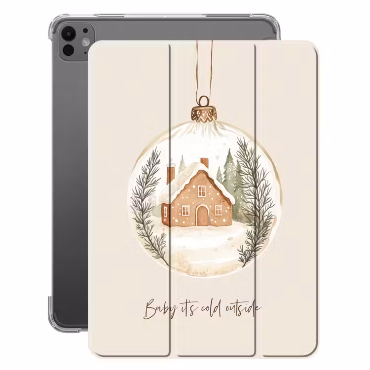 iPad-Hülle - Zitat - Winter - Weihnachten - Beige - Weihnachtskugel — 1