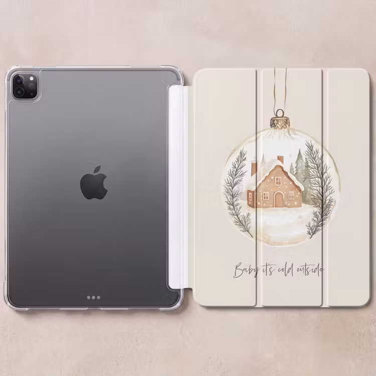 iPad-Hülle - Zitat - Winter - Weihnachten - Beige - Weihnachtskugel — 6