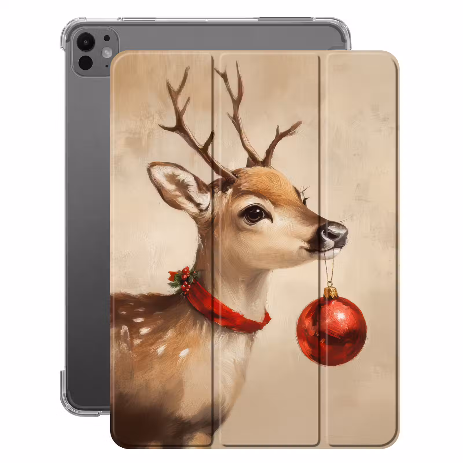 iPad-Hülle - Weihnachten - Hirsch - Geweih - Weihnachtskugel - Rentier — 1