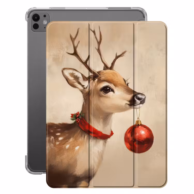 iPad-Hülle - Weihnachten - Hirsch - Geweih - Weihnachtskugel - Rentier — 1