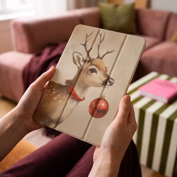 iPad-Hülle - Weihnachten - Hirsch - Geweih - Weihnachtskugel - Rentier — 4