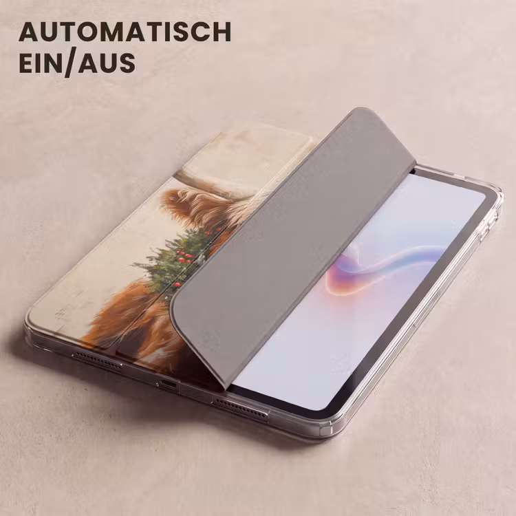 iPad-Hülle - Weihnachten - Schottischer Highlander - Braun - Kranz — 5