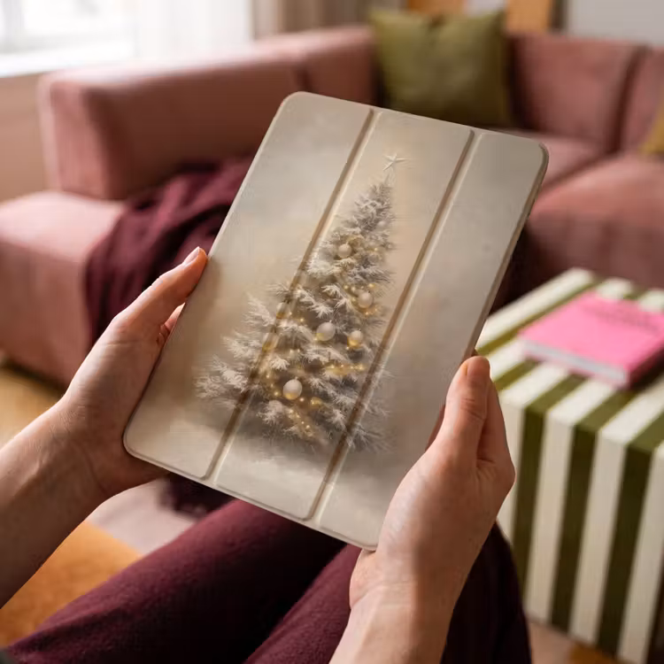 iPad-Hülle - Weihnachten - Weihnachtsbaum - Schnee - Kunst — 4