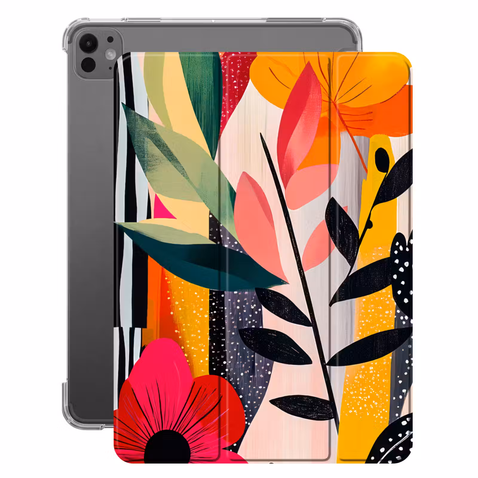 iPad-Hülle - Blumen - Blätter - Abstrakt - Farbenfroh — 1