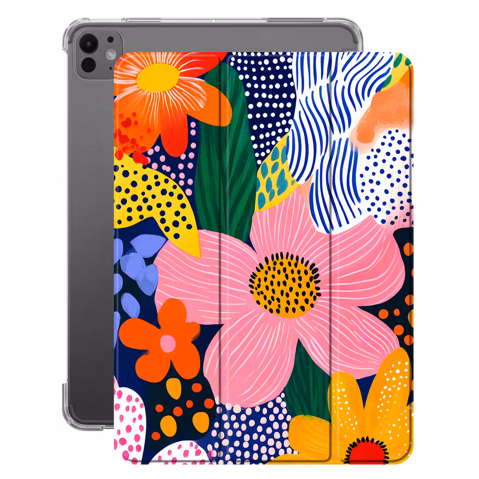 iPad-Hülle - Bunt - Blumen - Abstrakt - Punkte — 1