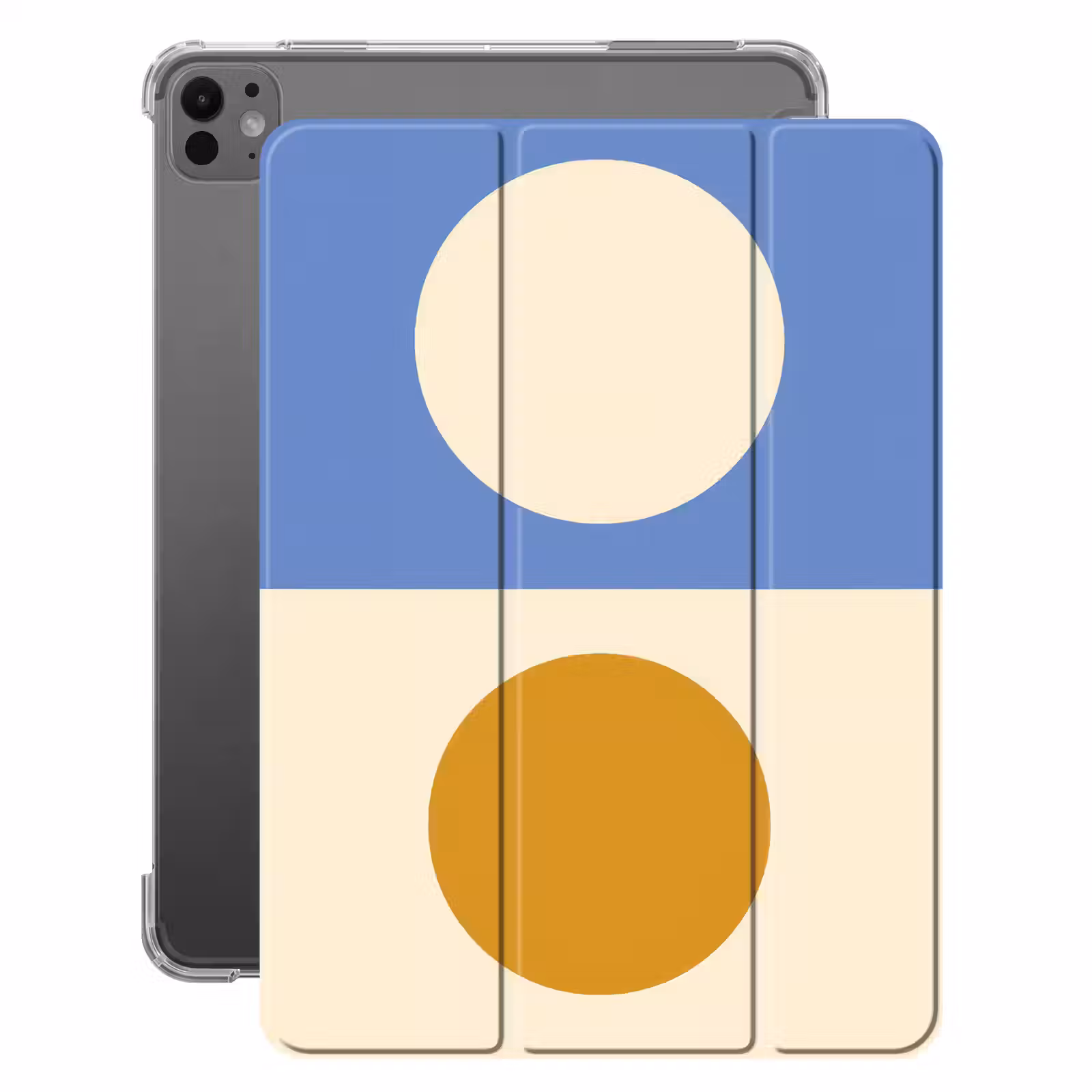 iPad-Hülle - Kreise - Symmetrisch - Weiß - Blau - Gelb — 1