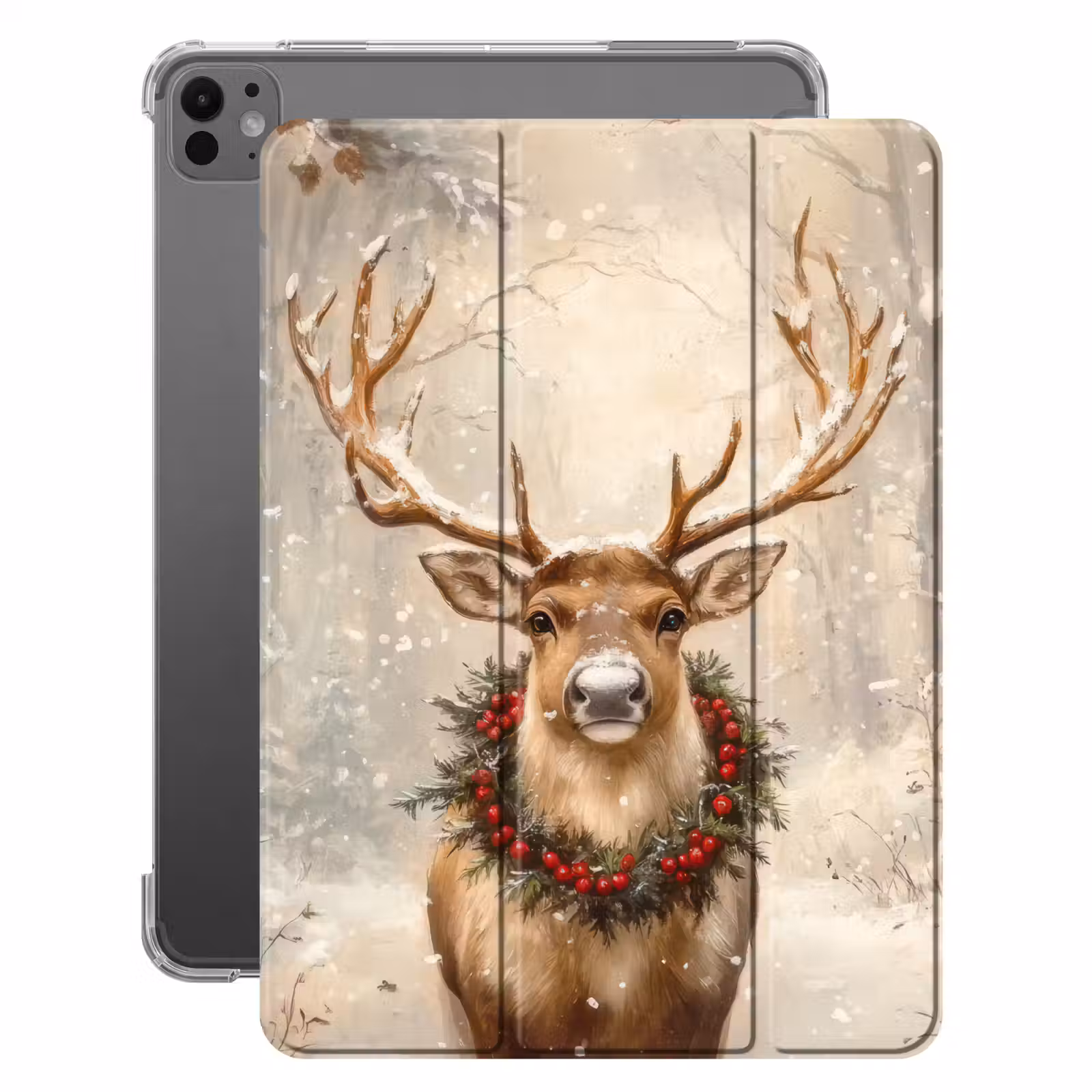 iPad-Hülle - Weihnachten - Rentier - Winter - Kranz — 1