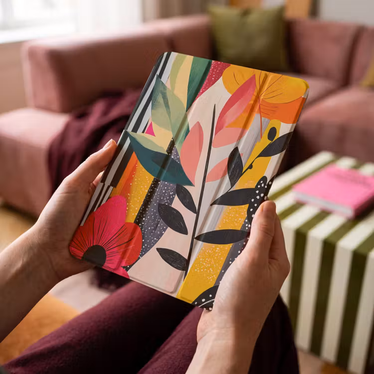 iPad-Hülle - Blumen - Blätter - Abstrakt - Farbenfroh — 4