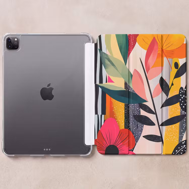 iPad-Hülle - Blumen - Blätter - Abstrakt - Farbenfroh — 6