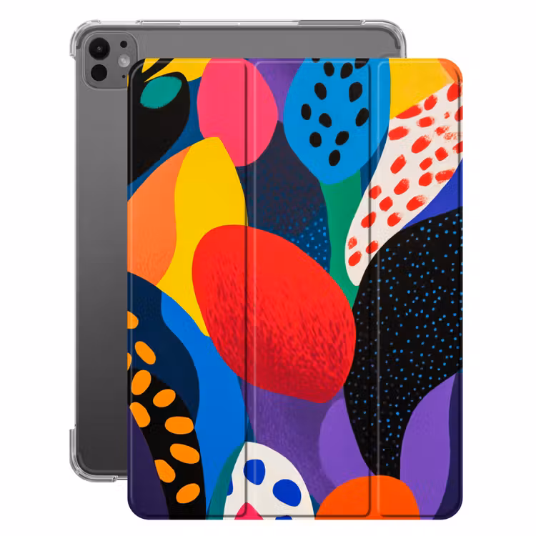iPad-Hülle - Blumen - Blätter - Abstrakt - Rot — 1