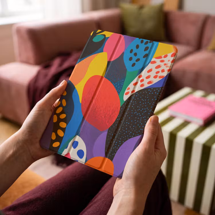 iPad-Hülle - Blumen - Blätter - Abstrakt - Rot — 4