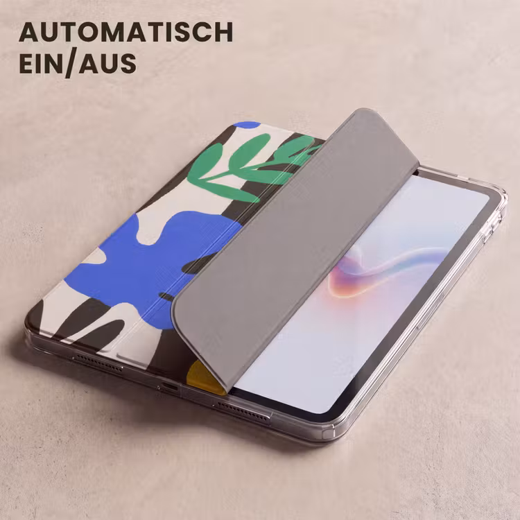 iPad-Hülle - Blumen - Blätter - Abstrakt - Schwarz — 5
