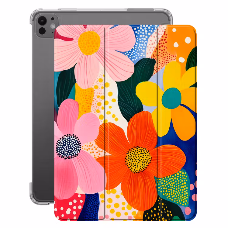 iPad-Hülle - Blumen - Bunt - Tupfen — 1
