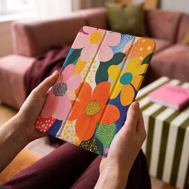 iPad-Hülle - Blumen - Bunt - Tupfen — 4