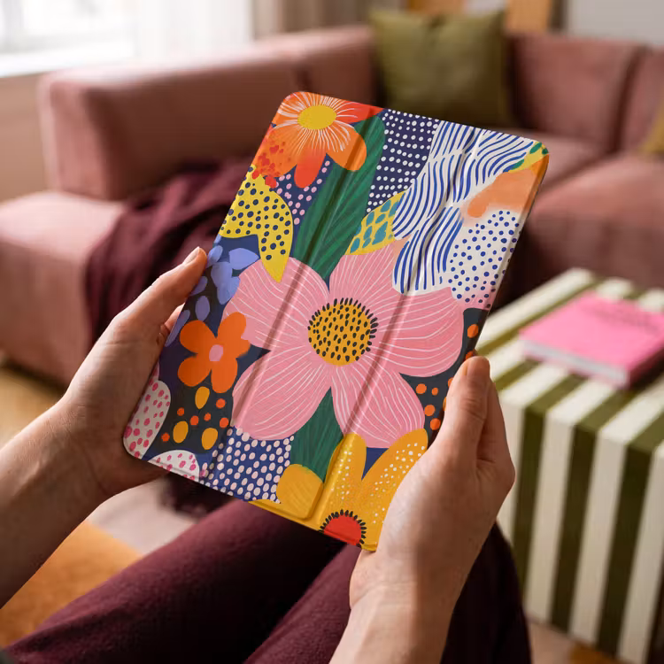 iPad-Hülle - Bunt - Blumen - Abstrakt - Punkte — 4