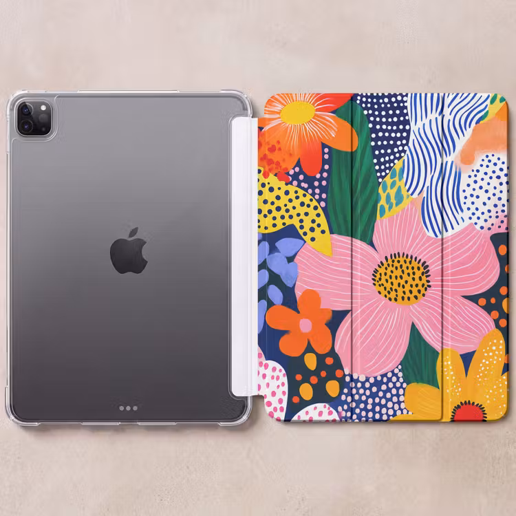 iPad-Hülle - Bunt - Blumen - Abstrakt - Punkte — 6