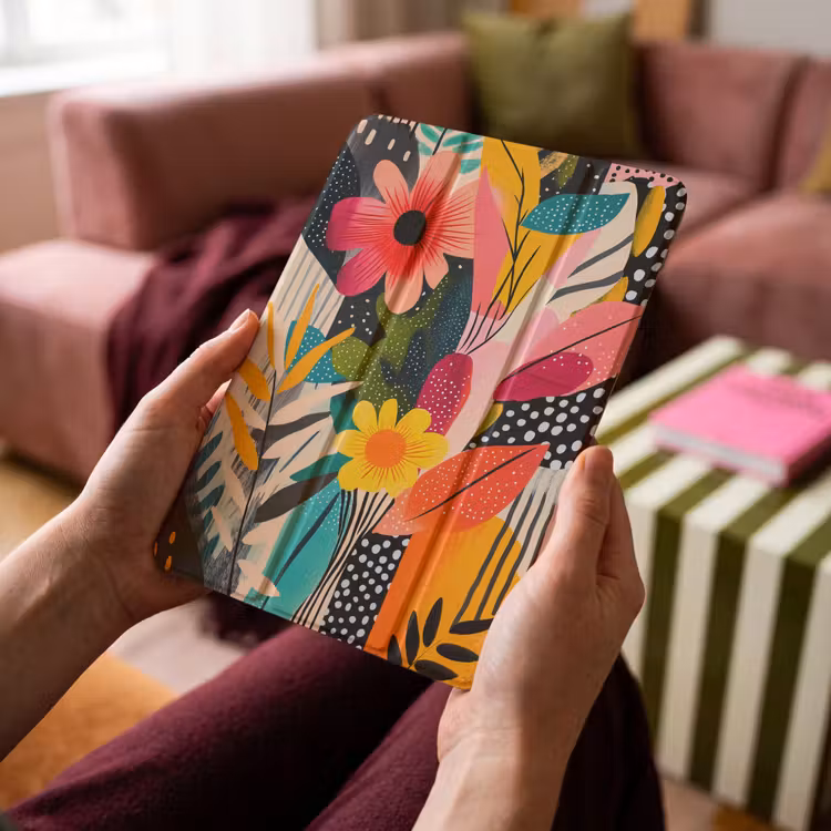 iPad-Hülle - Gemälde - Abstrakt - Blumen - Rosa — 4