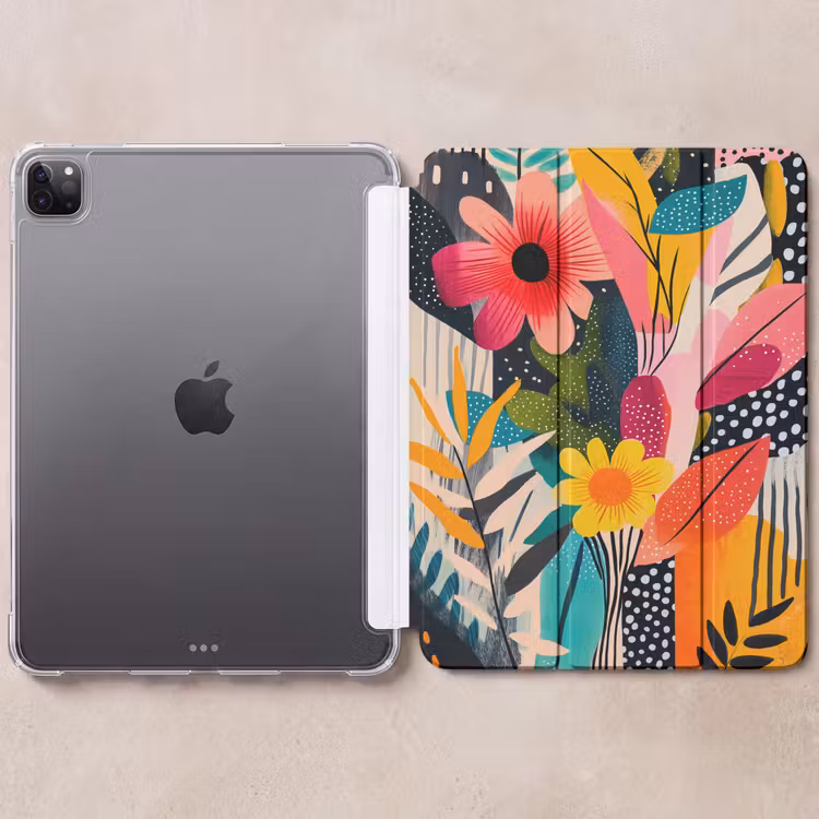 iPad-Hülle - Gemälde - Abstrakt - Blumen - Rosa — 6