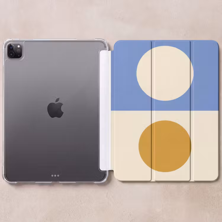 iPad-Hülle - Kreise - Symmetrisch - Weiß - Blau - Gelb — 6