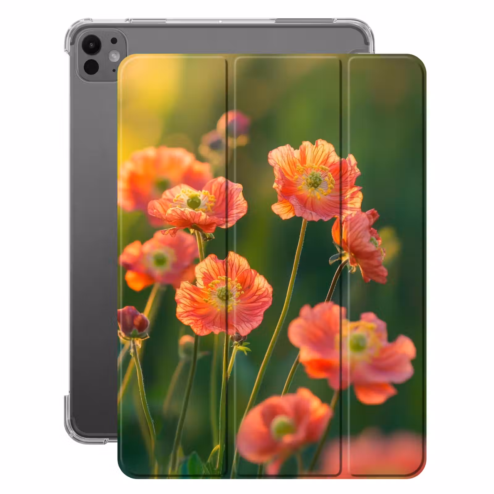iPad-Hülle - Blumenfeld - Sonnenstrahlen - Orange — 1
